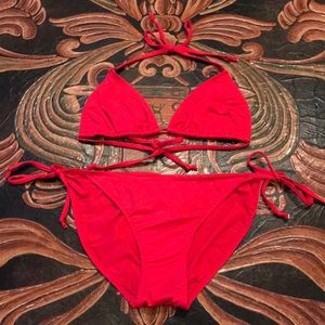 Zimmermann String Bikini Top & Bottom Red (3)